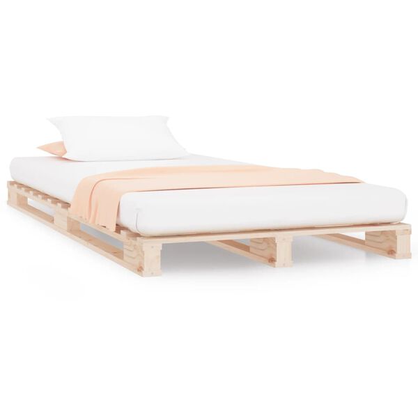 vidaXL Letto a Pallet 100x200 cm in Legno Massello di Pino