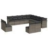 vidaXL Set Divani da Giardino 13 pz con Cuscini Grigio in Polyrattan