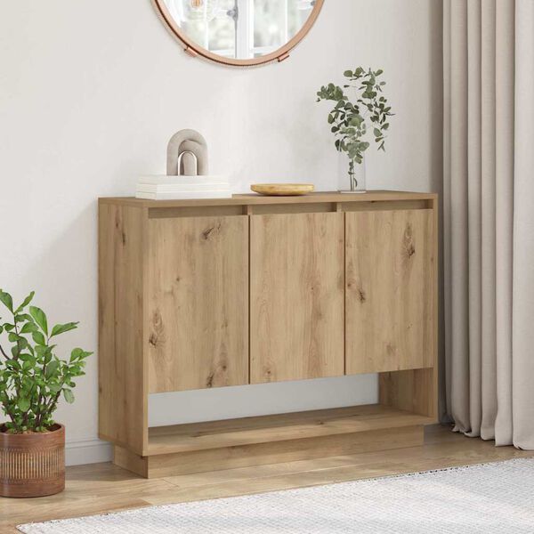 vidaXL Credenza Rovere artigianale 97 x 29 x 75 cm Legno multistrato