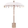 vidaXL Ombrello balinese con base Crema e Bianco 190 x 190 x 250 cm
