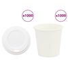 vidaXL Tazze da Caff&egrave; in Carta con Coperchi 1000 pz 4oz 100 ml