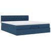 vidaXL Struttura Letto Pouf con Materasso Blu 180x200cm in Tessuto