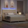 vidaXL Letto a Sorgente LED con materasso Crema 180 x 200 cm Tessuto