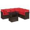 vidaXL Set Divani da Giardino 7 pz con Cuscini Marrone in Polyrattan