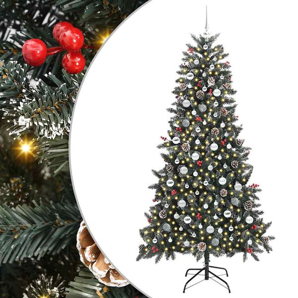 vidaXL Albero di Natale artificiale con 300 LED Verde 210 cm