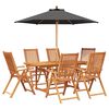 vidaXL Set da pranzo da esterno con ombrellone 8 pz