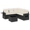 vidaXL Set Divano da Giardino 6 pz con Cuscini Nero in Polyrattan