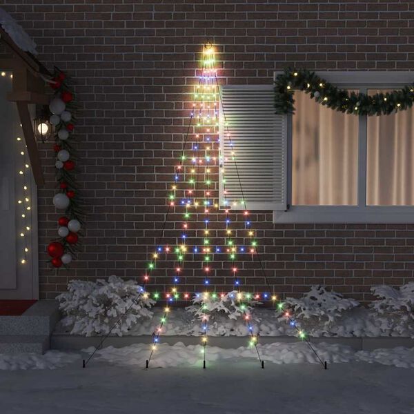 vidaXL Albero di Natale LED con picchetti per il terreno Multicolore