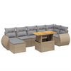 vidaXL Set Divano da Giardino 8 pz con Cuscini Beige in Polyrattan