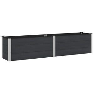 vidaXL Letto rialzato da giardino Nero 250 x 50 x 54 cm