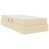 vidaXL Letto con contenitore e materasso Crema 90 x 190 cm Poliestere