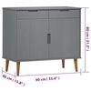 vidaXL Credenza MOLDE Grigia 90x40x80 cm in Legno Massello di Pino