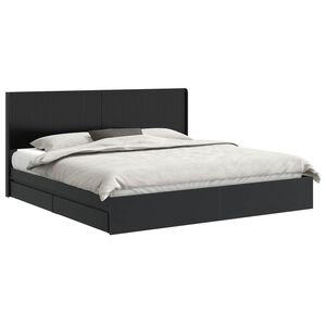 vidaXL Struttura del letto con stoccaggio e testata Nero 200 x 200 cm