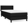 vidaXL Giroletto a Molle con Materasso Nero 80x200 cm inTessuto