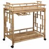 vidaXL Carrello da vino con ruote Naturale 85 x 50 x 93 cm Bamb&ugrave;