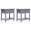 vidaXL Comodini 2pz Grigi 40x29x42 cm in Legno di Paulonia