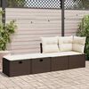 vidaXL Set Divano Giardino 4 pz con Cuscini Marrone Polyrattan Acacia