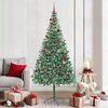 vidaXL Albero di Natale artificiale Verde 210 cm PVC e Acciaio