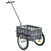 vidaXL Rimorchio da Bici con Trasportino Pieghevole 50 L Grigio 150 kg