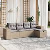 vidaXL Set Divano da Giardino 5 pz con Cuscini Beige Misto Polyrattan