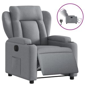 vidaXL Poltrona Elettrica Reclinabile Grigio Chiaro in Tessuto