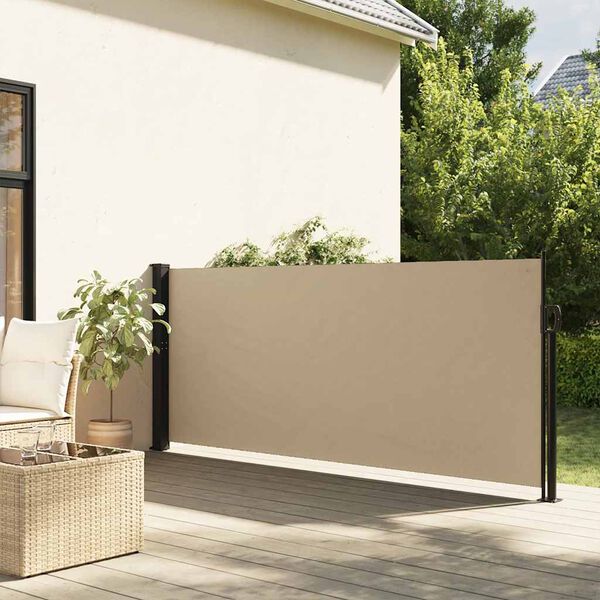 vidaXL Tenda da Sole Laterale Retrattile Beige 140x600 cm