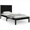 vidaXL Giroletto in Legno Massello Nero 75x190 cm Small Single