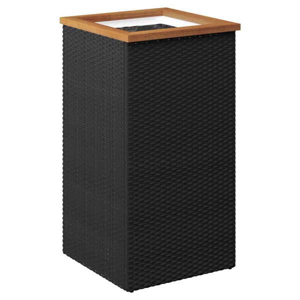 vidaXL Fioriera Nera 40x40x80 cm in Polyrattan