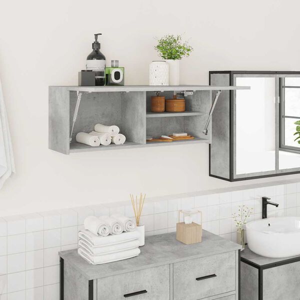 vidaXL Armadietto da Bagno Grigio Cemento 80x25x30 cm in Truciolato
