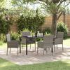 vidaXL Set da Pranzo per Giardino con cuscino 5 pcs Grigio polyrattan