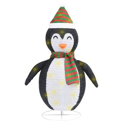 vidaXL Figura Decorativa Natalizia Pinguino LED Tessuto Pregiato 90 cm