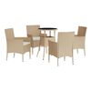 vidaXL Set da Bistrò da Giardino 5 pz con Cuscini Beige in Polyrattan