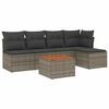 vidaXL Set Divano da Giardino 6 pz con Cuscini Grigio in Polyrattan