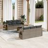 vidaXL Set Divani da Giardino 7 pz con Cuscini Grigio in Polyrattan