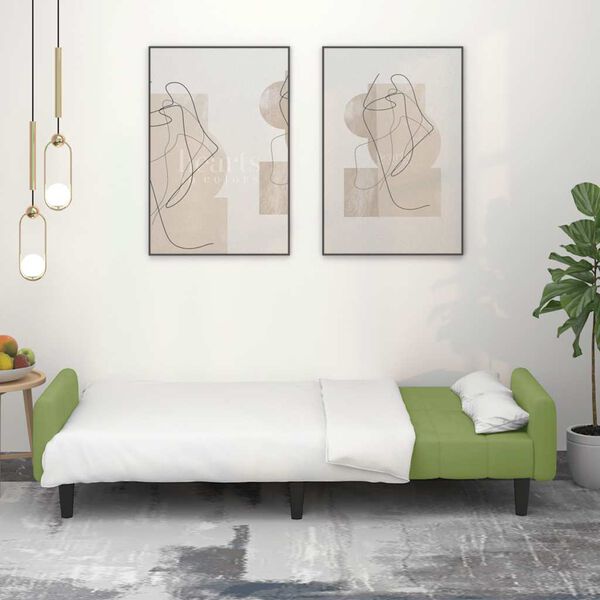 vidaXL Divano Letto a 2 Posti Verde Chiaro in Velluto