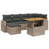 vidaXL Set Divani da Giardino 7 pz con Cuscini Grigio in Polyrattan