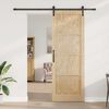 vidaXL Porta scorrevole Marrone 83 x 232 cm Pino massello