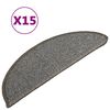 vidaXL Tappetini per scale 15 pz 56x17x3 cm Grigio Semicircolari