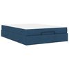 vidaXL Struttura letto con materasso con materasso 2 pcs Blu Tessuto