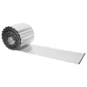 vidaxl Bordura per Prato 5 m x 10 cm Acciaio zincato Argento