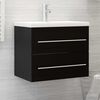 vidaXL Mobile Lavabo Nero 60x38,5x48 cm in Legno Multistrato