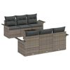 vidaXL Set Divano da Giardino 7 pz Grigio polyrattan