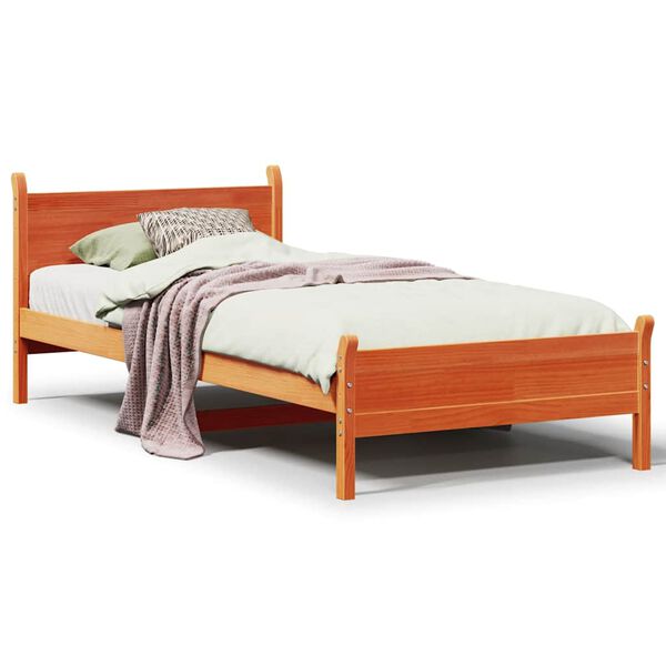 vidaXL Letto senza Materasso Marrone Cera 75x190 cm in Legno di Pino