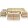 vidaXL Set Salotto Giardino e Cuscini 12 pz Legno Massello Pino Ambra