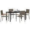 vidaXL Set da Pranzo per Giardino con cuscino 5 pcs Grigio polyrattan