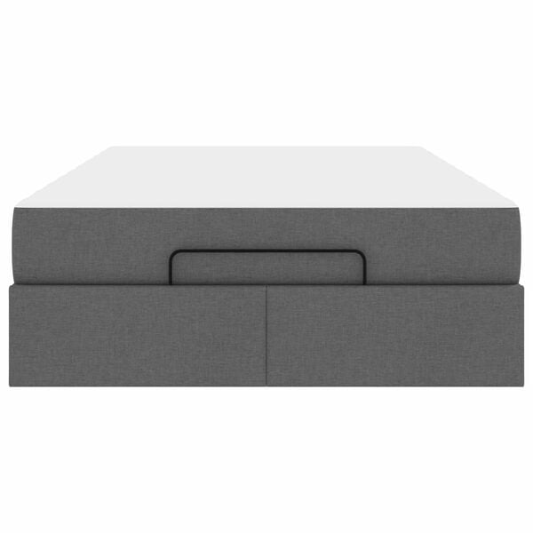 vidaXL Struttura letto con materasso 2 pcs Grigio Sfumato Tessuto