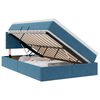 vidaXL Letto con contenitore LED e materasso Blu 120 x 190 cm Velluto
