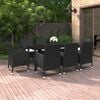 vidaXL Set da Pranzo per Giardino 9 pz con Cuscini Polyrattan e Vetro