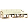 vidaXL Set di divani da esterno 5 pz Bianco e Crema