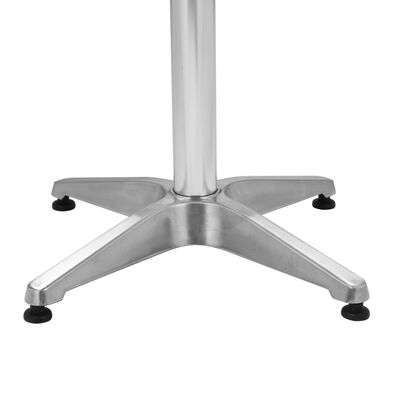 vidaXL Tavolo da Giardino Argento 60x(70-110) cm in Alluminio